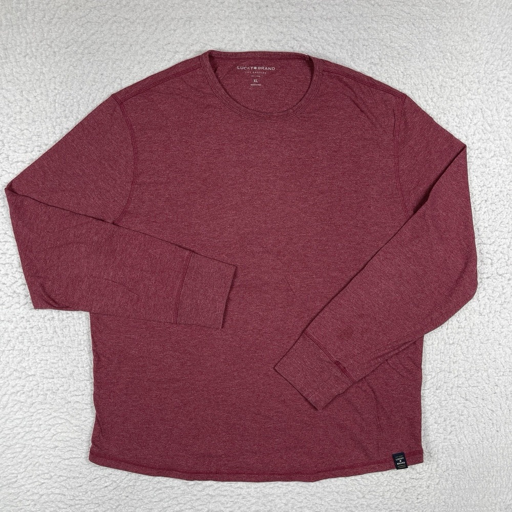 Lucky Brand Shirt Mens XL Red Casual Travel Vacation Preppy Everyday Workwear